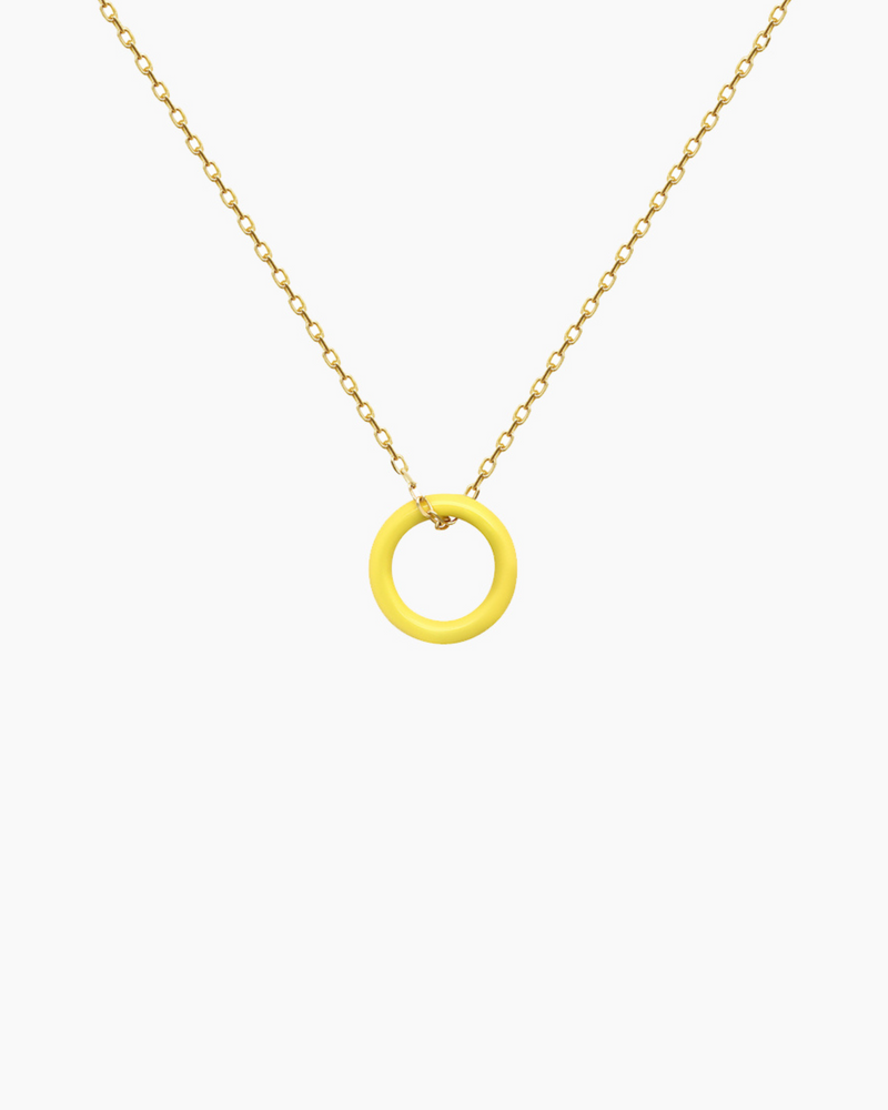 Collier Enamel Cercle Jaune