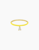 Bague Enamel Jaune 1 Diamant Poire