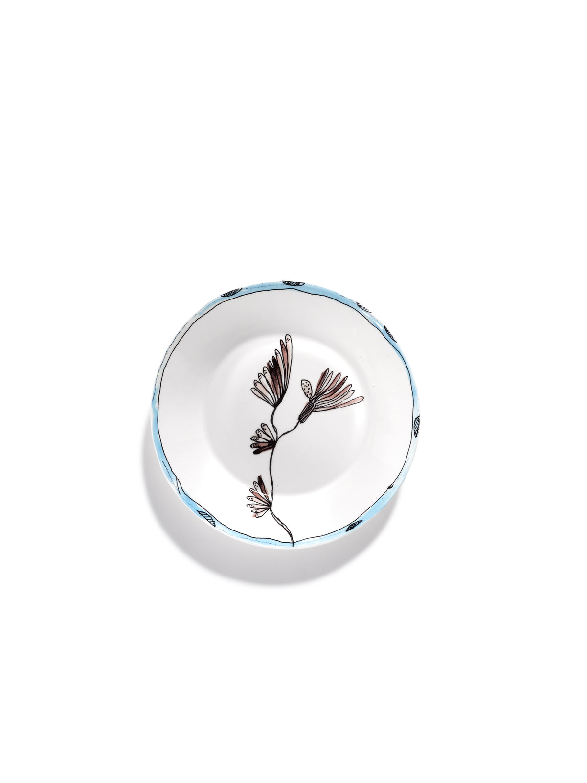 Midnight Flowers - Lot De 2 Assiettes Creuses - S - Porcelaine Bone China - Camelia Aubergine