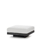 Rudolph - Pouf D'intérieur - Aluminium, Bois Et Tissu D'ameublement - Blanc Cassé Noir