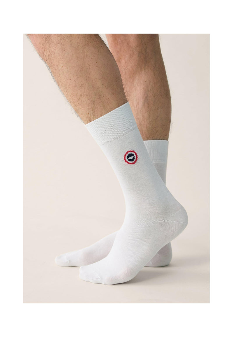 Chaussettes Mi-Hautes Unies Blanches - Robuste Blanc