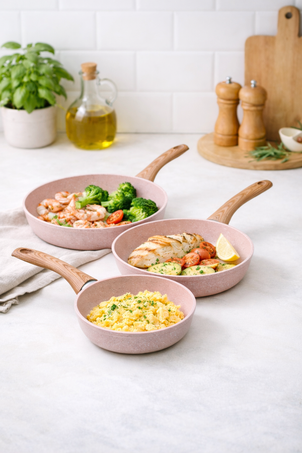 3-Piece Set - 20/24/28 CM Frying Pans - Stonerose