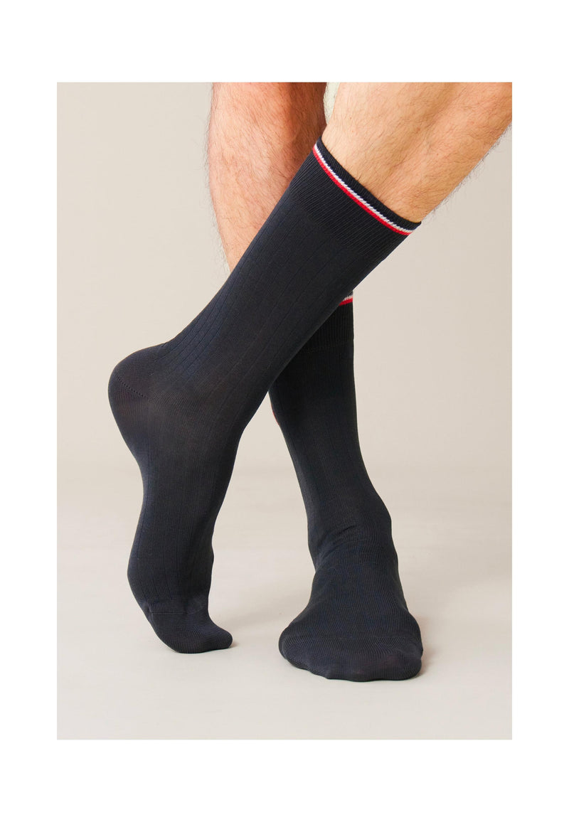 Chaussettes Mi-Hautes Anthracite En Fil D'Écosse - Nessy Anthracite