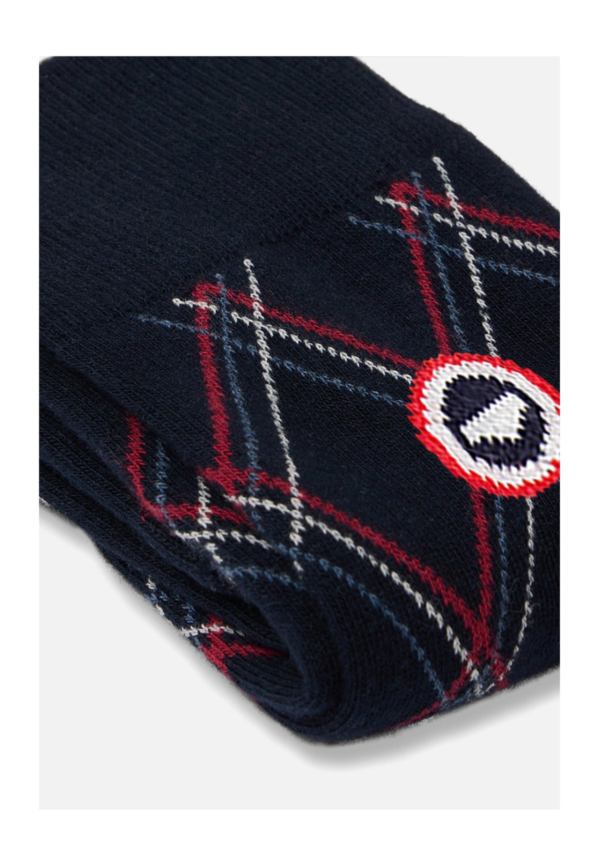 Chaussettes Mi-Hautes À Carreaux Fantaisie Lucas Tartan - Marine