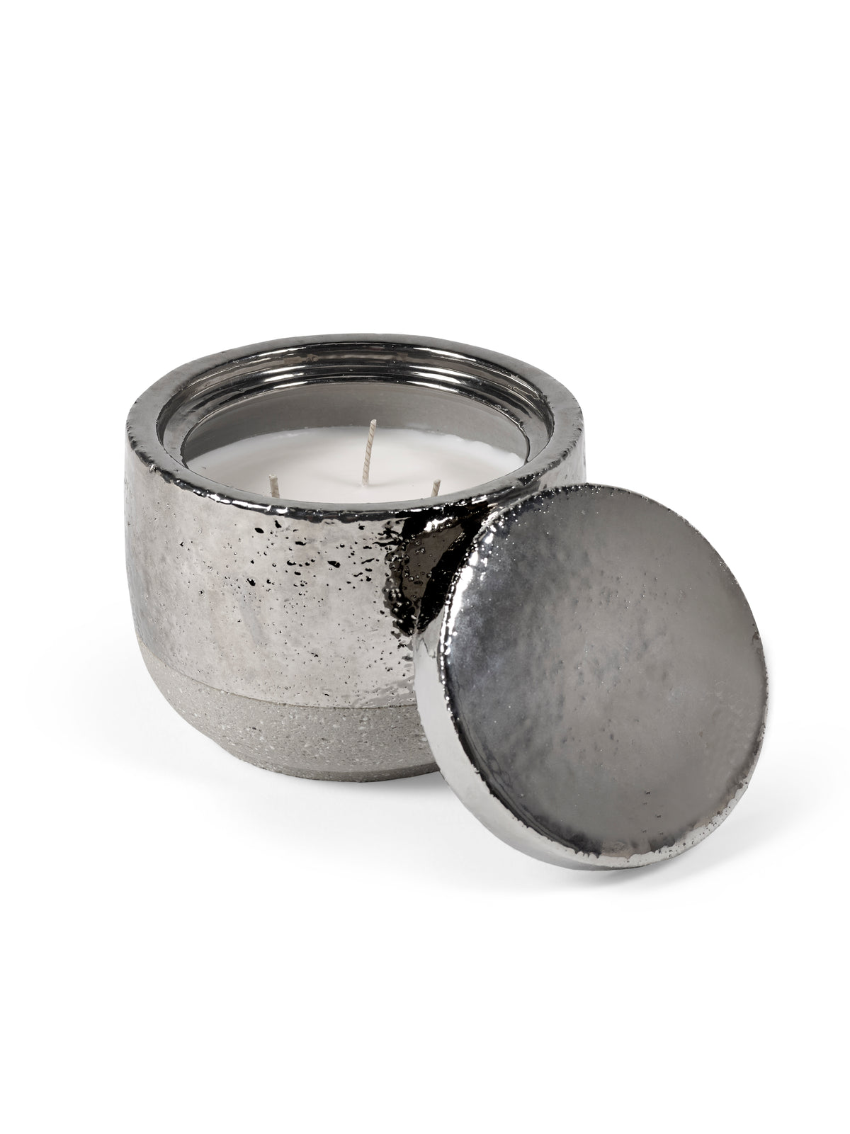 Candles Smoked Jasmine - Bougie D'ambiance - M - Cire De Soja Et Paraffine - Argent