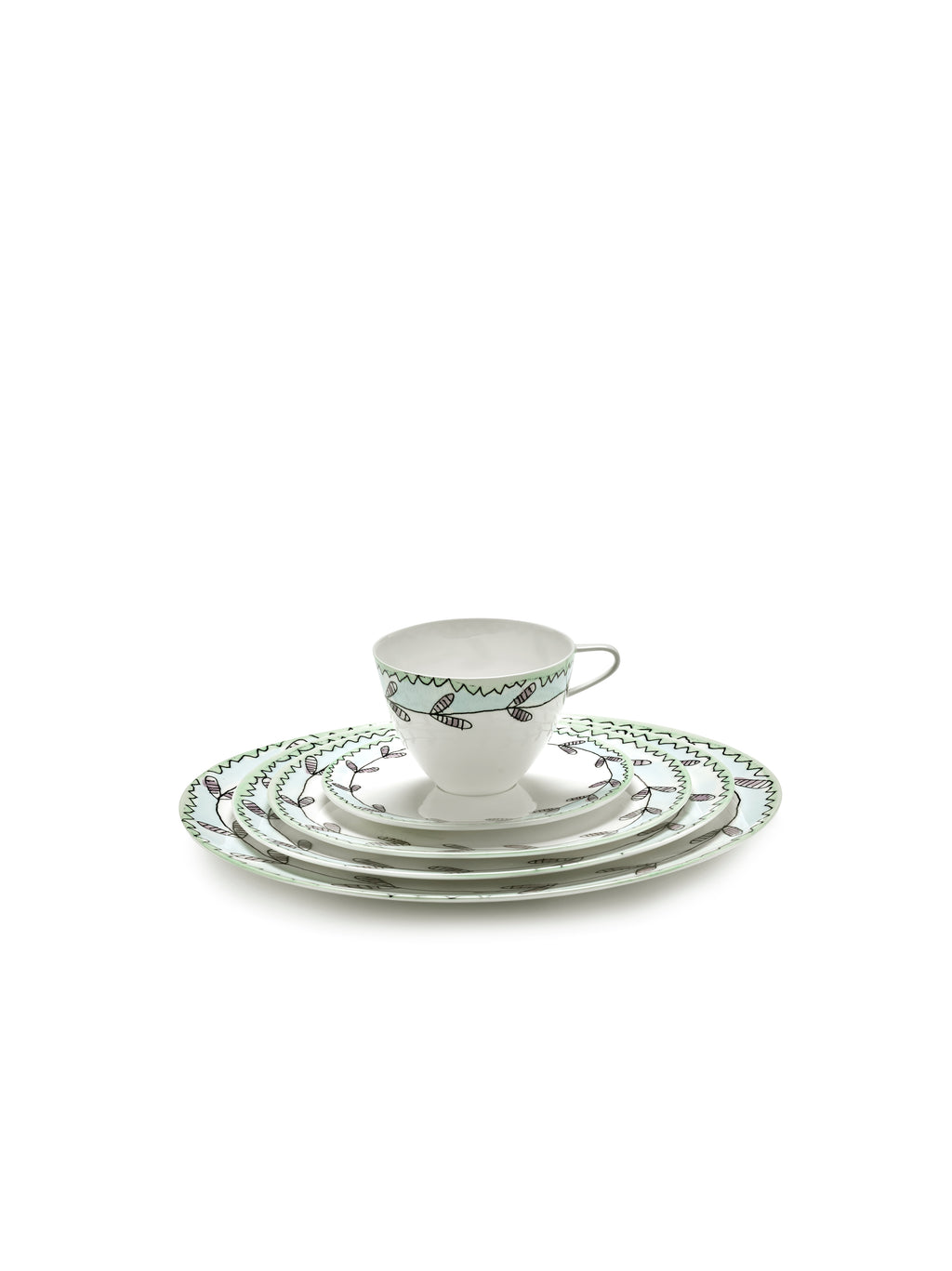 Midnight Flowers - Lot De 2 Tasses À Cappuccino - Porcelaine Bone China - Blossom Milk