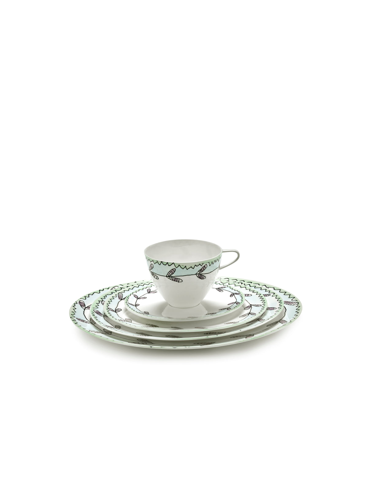 Midnight Flowers - Lot De 2 Tasses À Cappuccino - Porcelaine Bone China - Blossom Milk