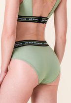 Cotton High-Waisted Rieuse Briefs - Sage Green