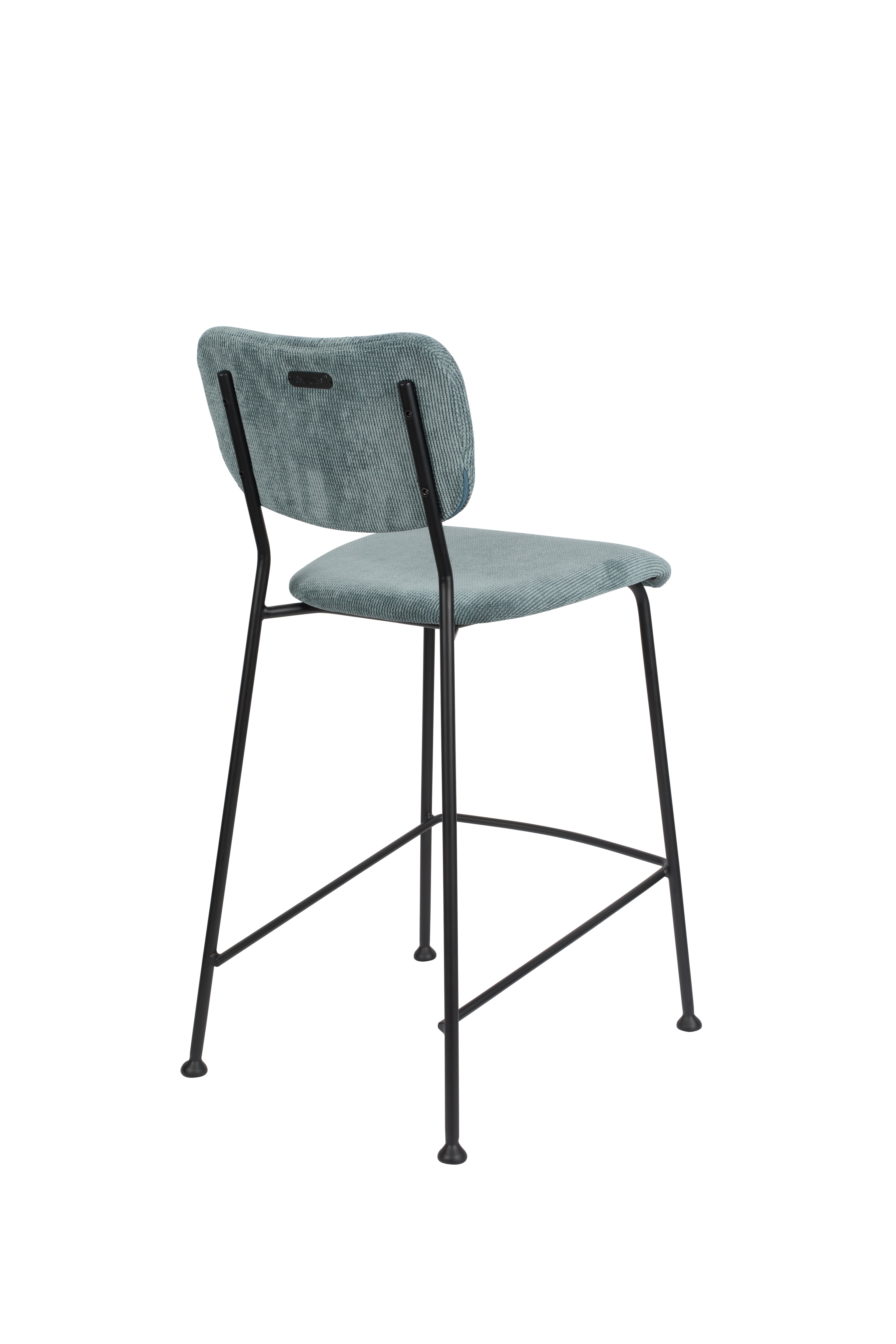 Benson 64.5 Cm - Bar & Counter Stool - Fabric - Grey/Blue