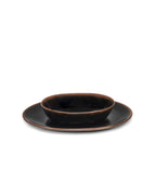 Out Of Lines - Lot De 2 Assiettes Creuses - S - Grès - Noir Brun