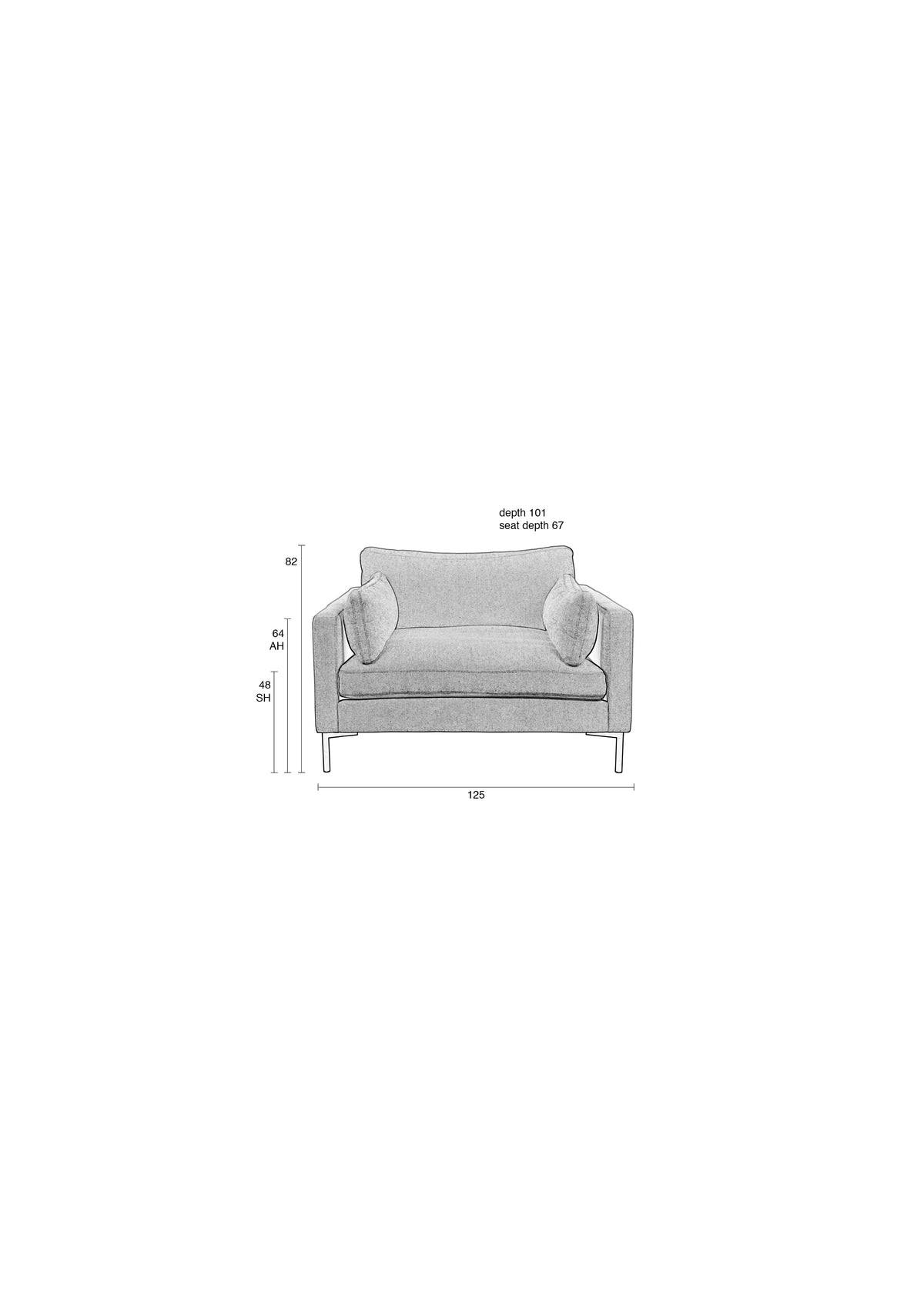 Summer - Causeuse - Tissu - Anthracite