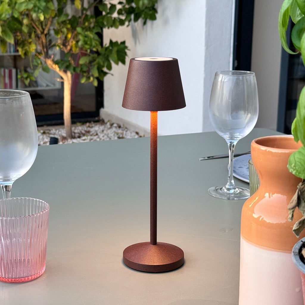 9 Emily Rust Table Lamps + Charging Base