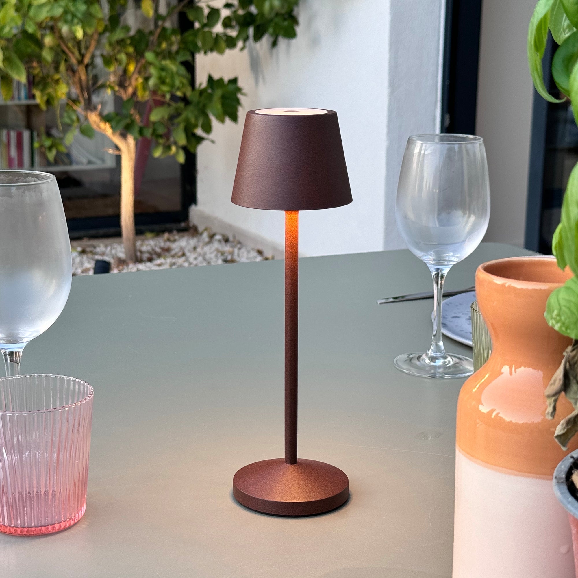 9 Emily Rust Table Lamps + Charging Base