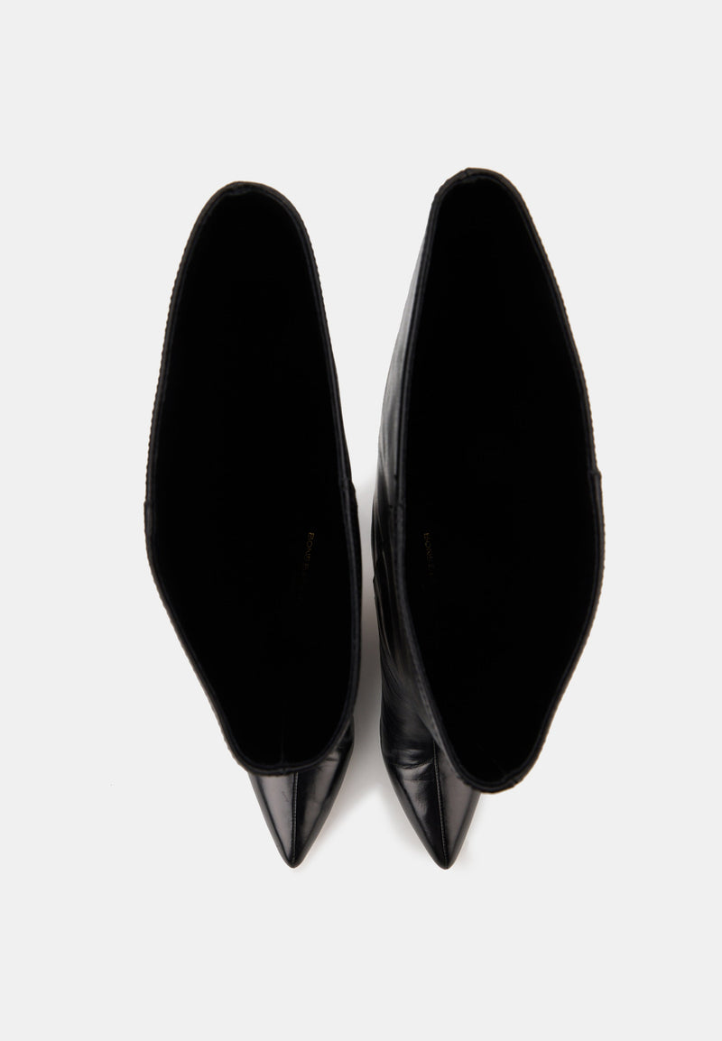 Bottes À Talons - Cuir Noir - Adriana