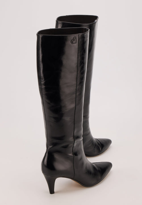 Bottes À Talons - Cuir Noir - Adriana