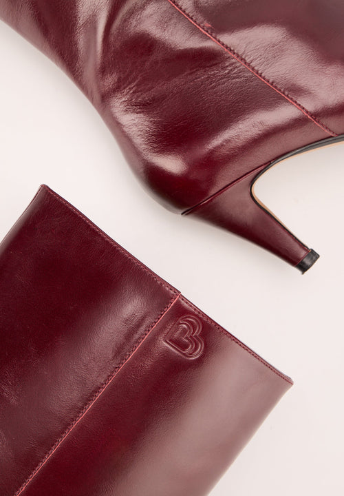Bottes À Talons - Cuir Bordeaux - Adriana