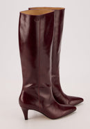 Bottes À Talons - Cuir Bordeaux - Adriana