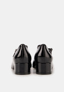 Babies À Brides - Cuir Brillant Noir - Alba