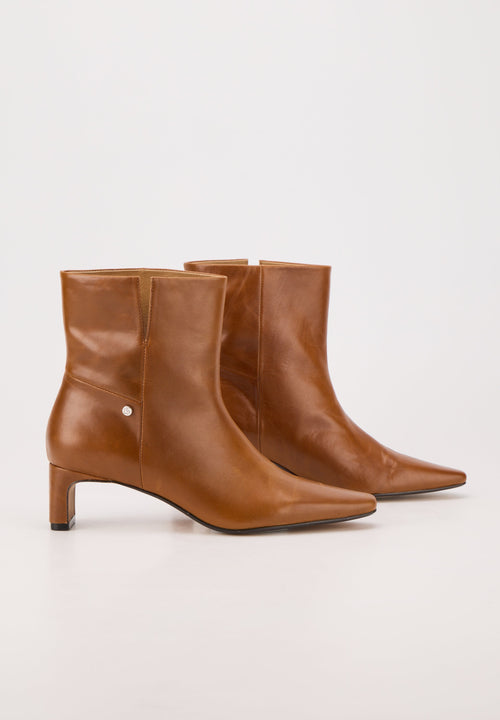 Bottines À Talons - Cuir Cognac - Alice