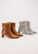 Bottines À Talons - Cuir Cognac - Alice