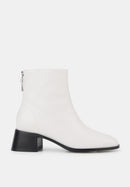 Bottines À Talons - Cuir Lisse Blanc - Coralie