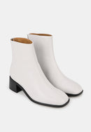 Bottines À Talons - Cuir Lisse Blanc - Coralie