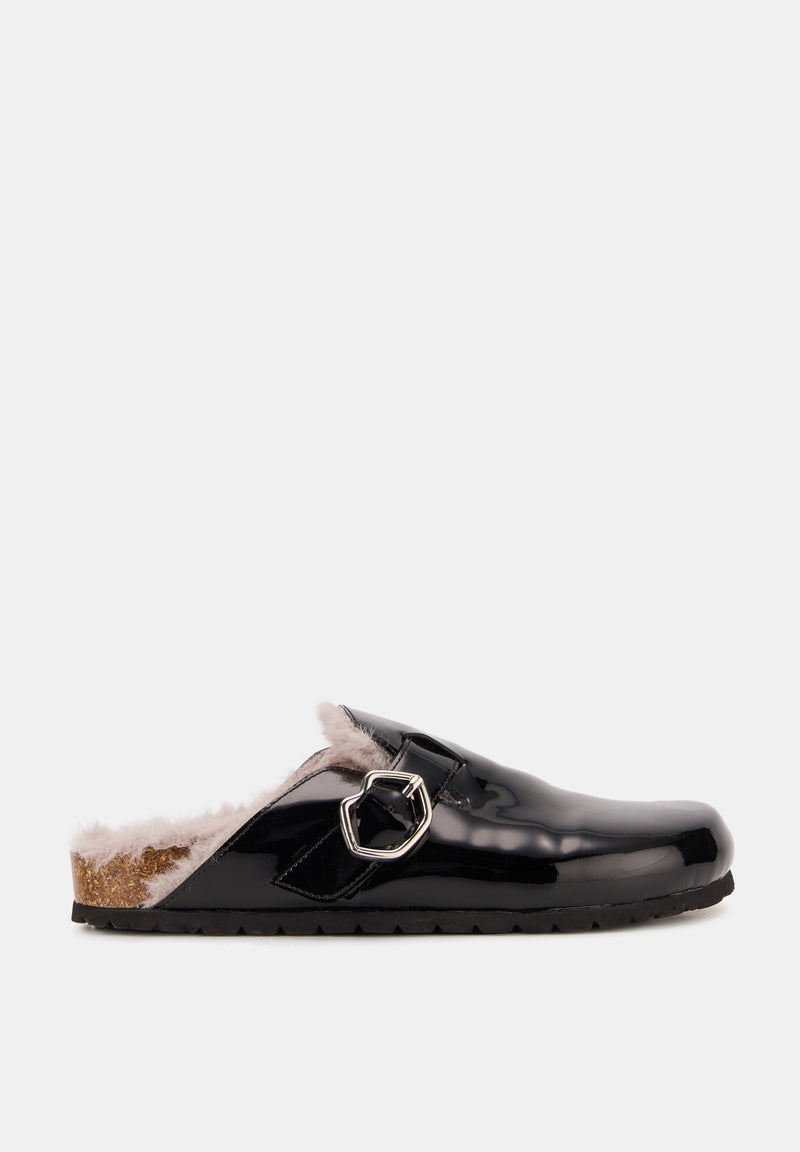 Mules - Cuir Brillant Noir - Dakota
