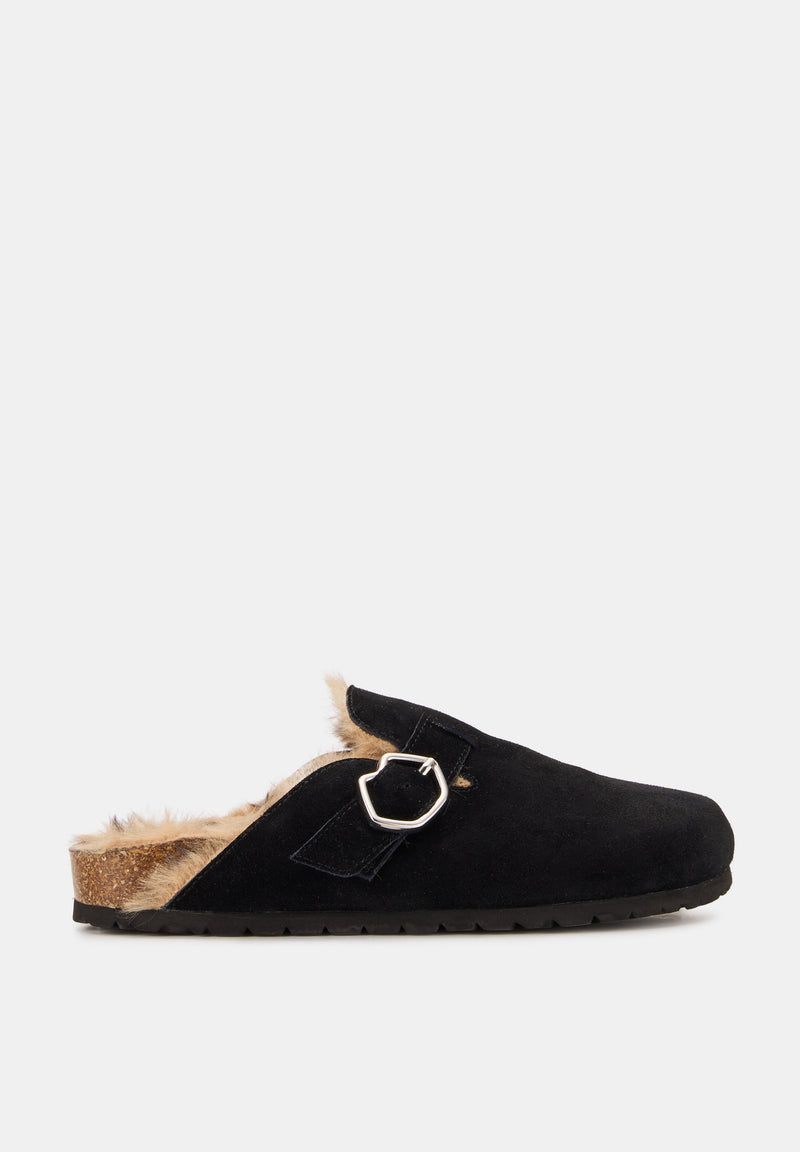 Mules - Cuir Suede Noir - Dakota
