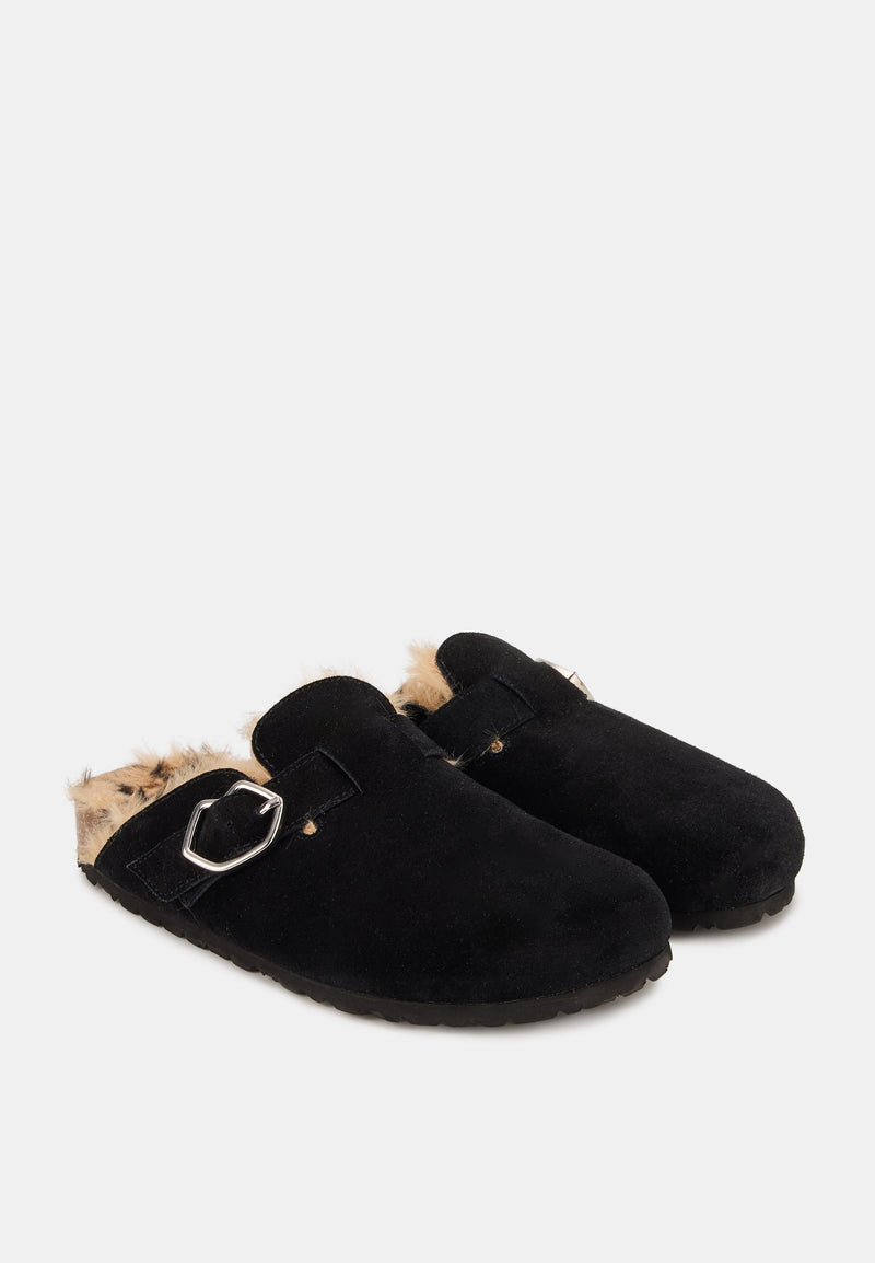Mules - Cuir Suede Noir - Dakota