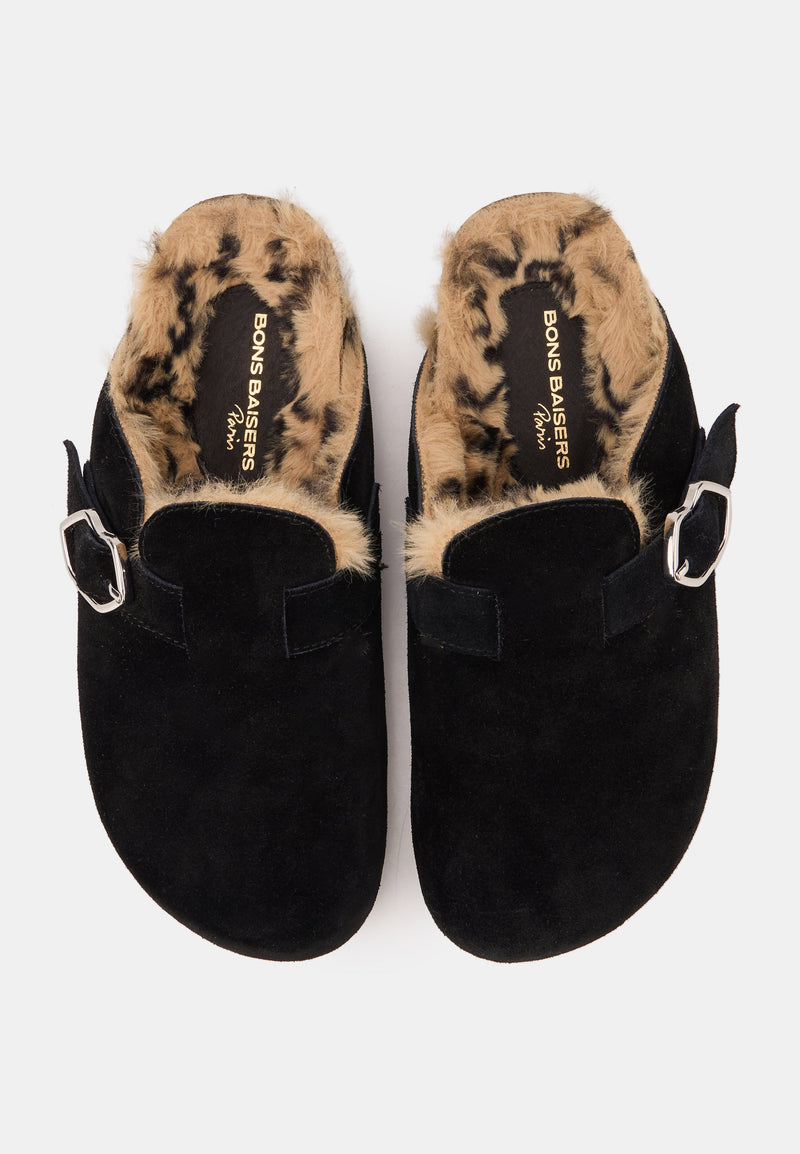Mules - Cuir Suede Noir - Dakota