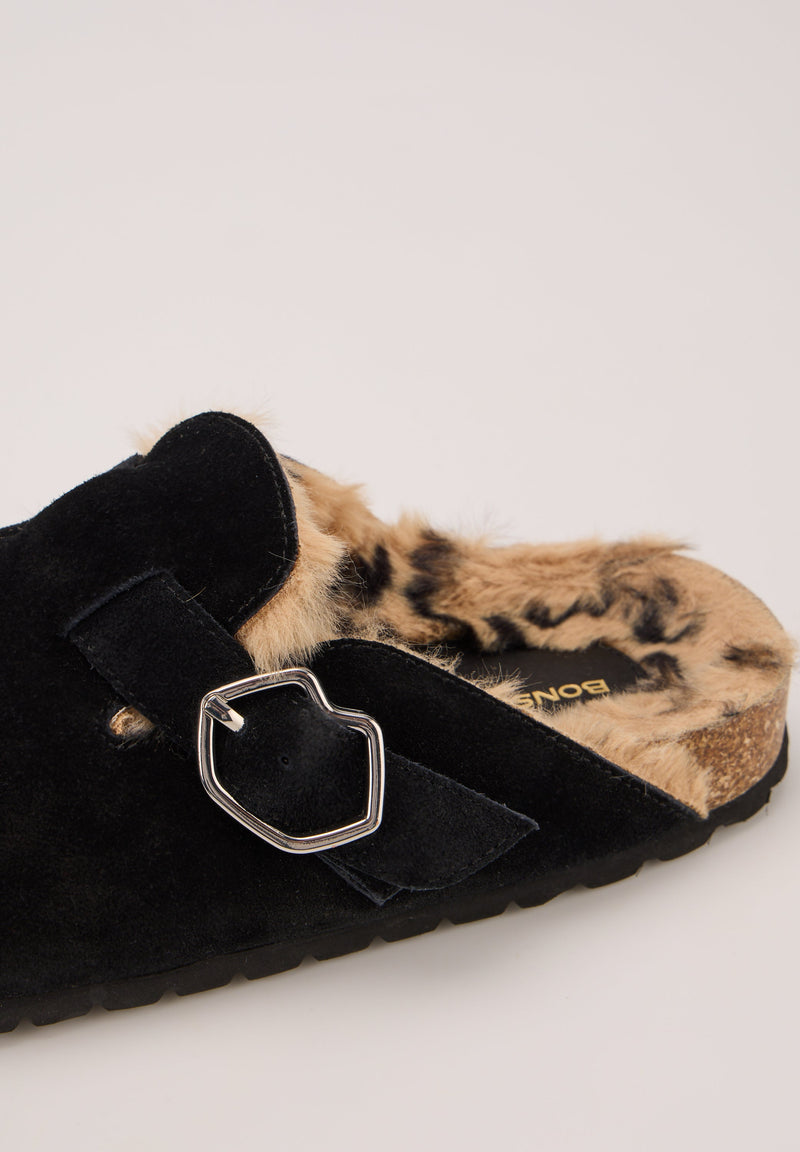 Mules - Cuir Suede Noir - Dakota