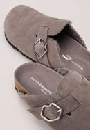 Mules - Cuir Suede Gris - Dakota