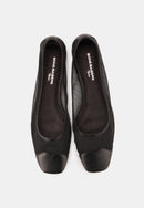 Ballerines - Resille Et Cuir Noir - Elisa