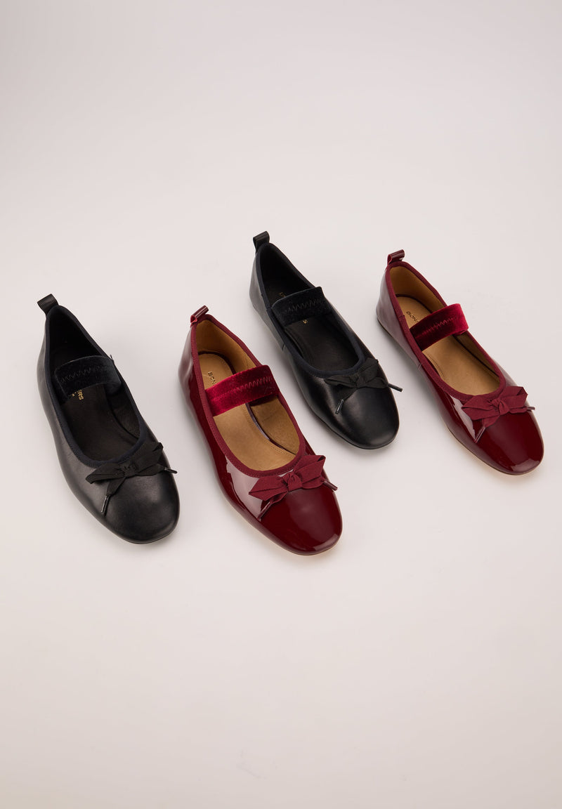 Ballerines À Brides - Cuir Noir - Félicie