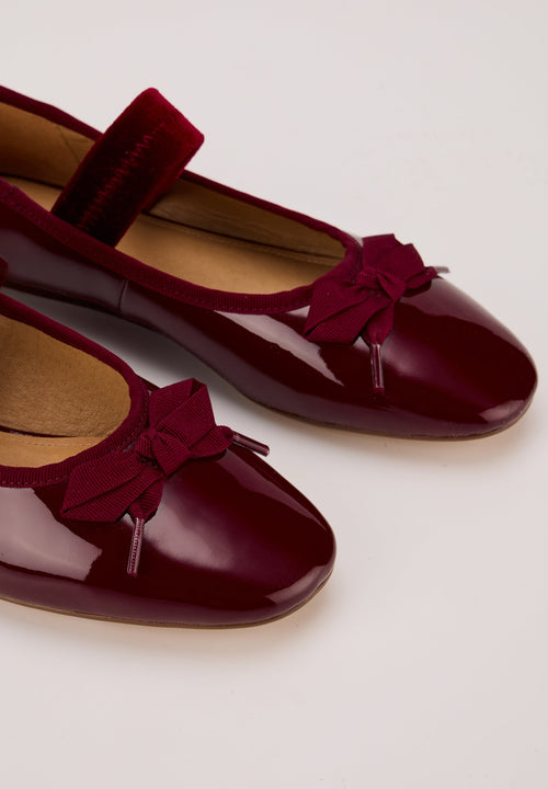 Ballerines À Brides - Cuir Rouge - Félicie