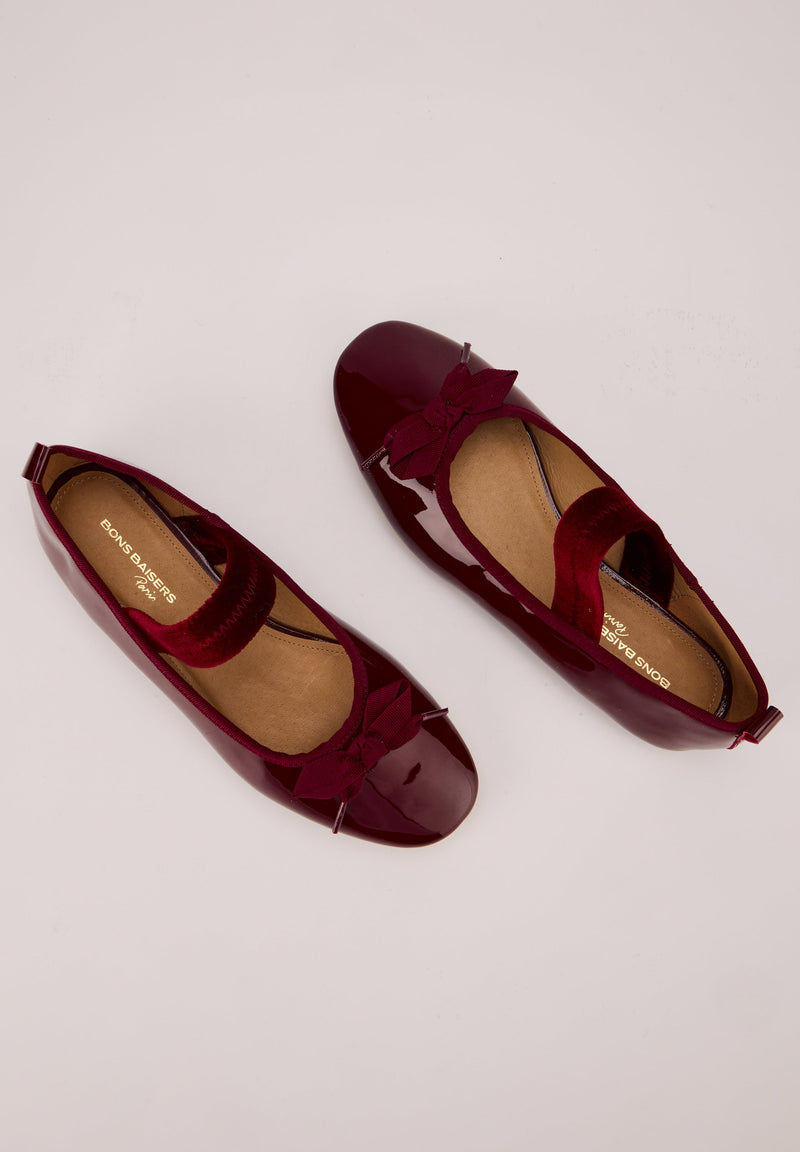 Ballerines À Brides - Cuir Rouge - Félicie