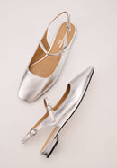 Slingbacks - Cuir Métallisé Silver - Héloïse