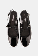 Slingbacks - Cuir Brillant Noir - Héloïse