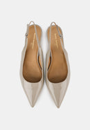 Escarpins Ouverts - Cuir Brillant Gris - Janet