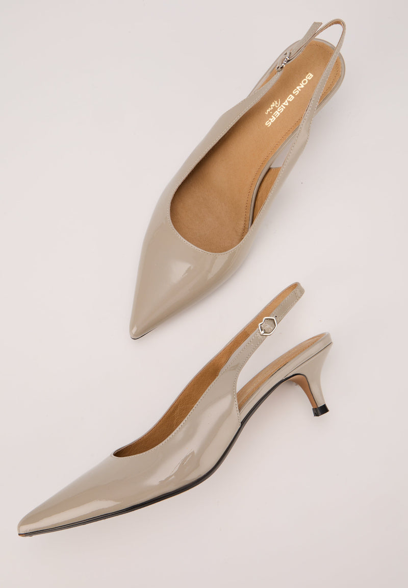 Escarpins Ouverts - Cuir Brillant Gris - Janet