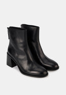 Bottines À Talons - Cuir Lisse Noir - Lennie