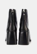 Bottines À Talons - Cuir Lisse Noir - Lennie