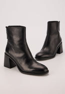 Bottines À Talons - Cuir Lisse Noir - Lennie