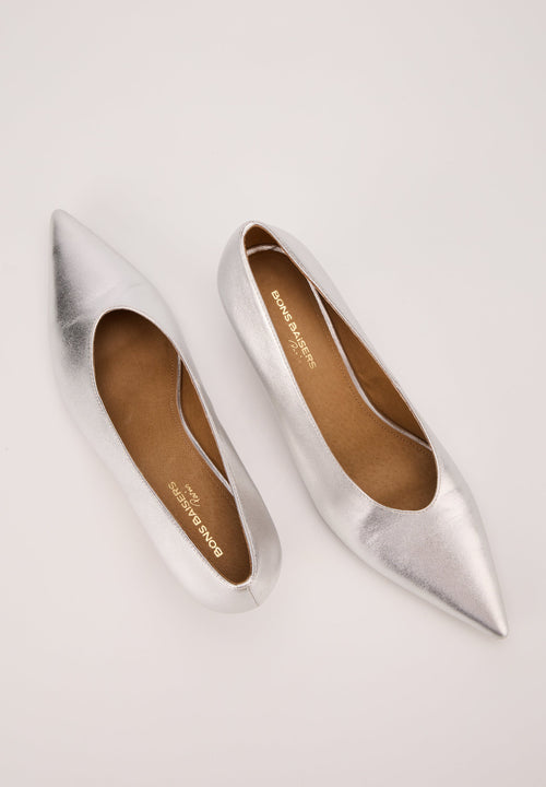 Escarpins - Cuir Métallisé Silver - Marta
