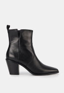 Bottines Western - Cuir Brillant Noir - Nour