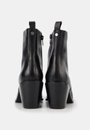 Bottines Western - Cuir Brillant Noir - Nour