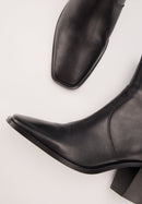Bottines Western - Cuir Brillant Noir - Nour