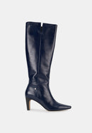 Bottes À Talons - Cuir Brillant Navy - Paola