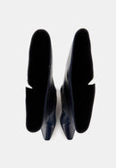 Bottes À Talons - Cuir Brillant Navy - Paola