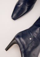 Bottes À Talons - Cuir Brillant Navy - Paola
